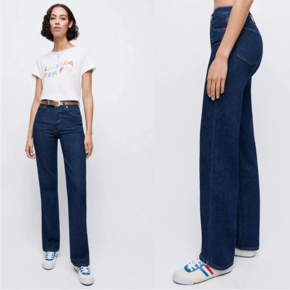 Re/Done Denim - Redone jeans 90s high rise loose button fly jeans rigid like blue 28